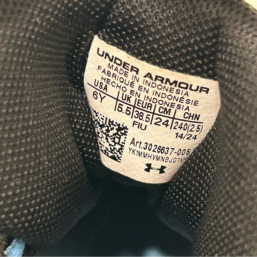 Under Armour Zone BB2 youth basketball shoes Blk/Blu size 6Y - Picture 5 of 5
